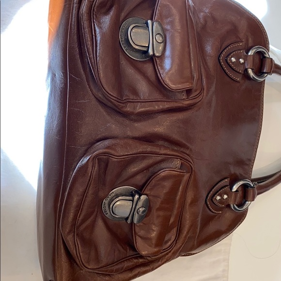MARC JACOBS BLAKE BROWN LEATHER SATCHEL VINTAGE - Picture 5 of 15